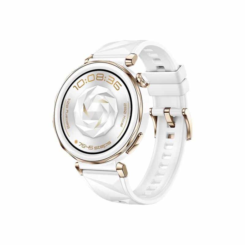 HUAWEI Watch GT5 PRO 42mm (Jana-B29F) (weiß, Gehäuse aus Keramik, weißes Fluorelastomer-Armband)