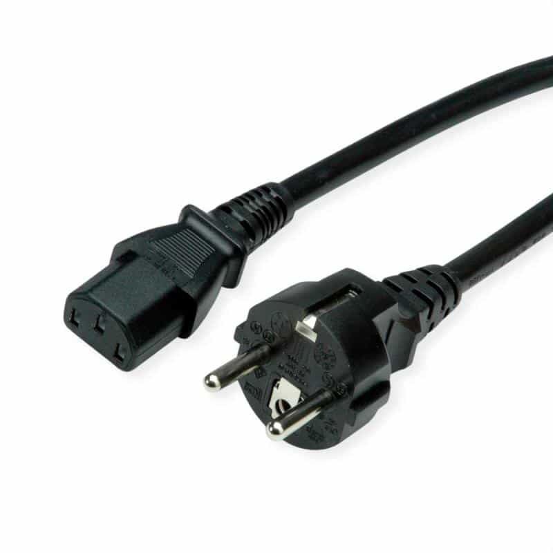 VALUE Netzkabel CEE7/7 gerade+ IEC-C13 gerade 0.6m - Strom/Netzteil