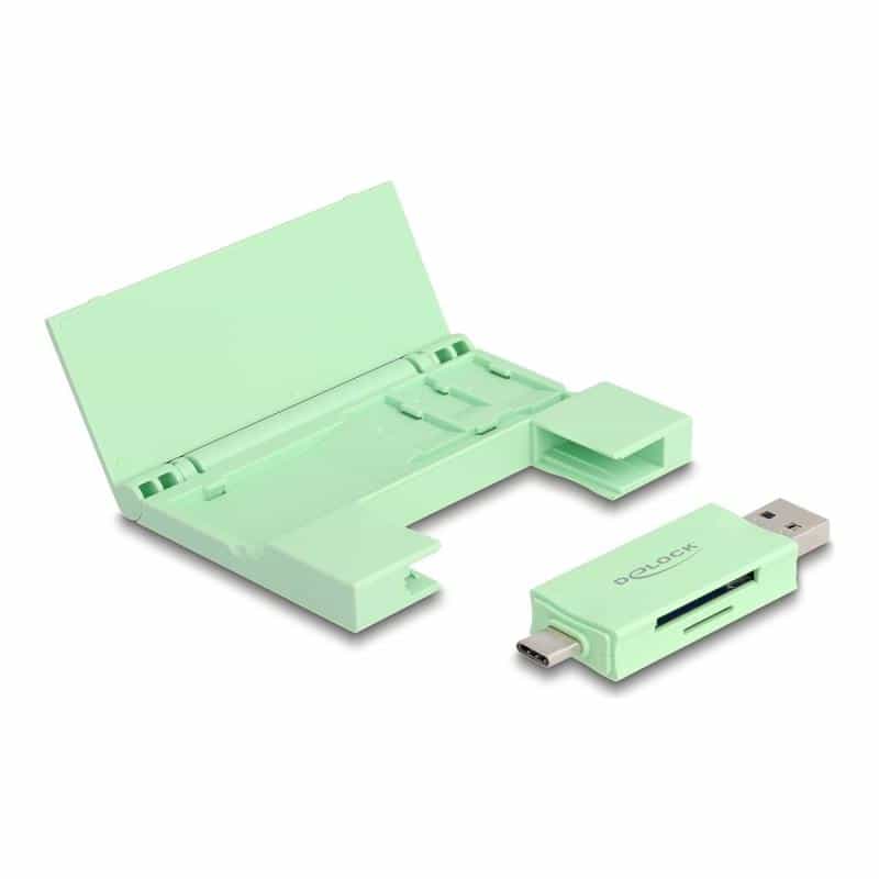 DELOCK Card Reader USB 5 Gbps USB Type-C / Typ-A für SD und Micro SD Speicherkarten