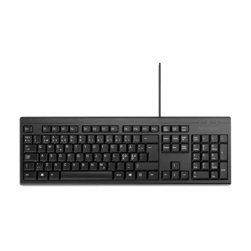 KENSINGTON KB100 EQ - Tastatur - full size - USB - QWERTY - Pan-Nordic - Schwarz