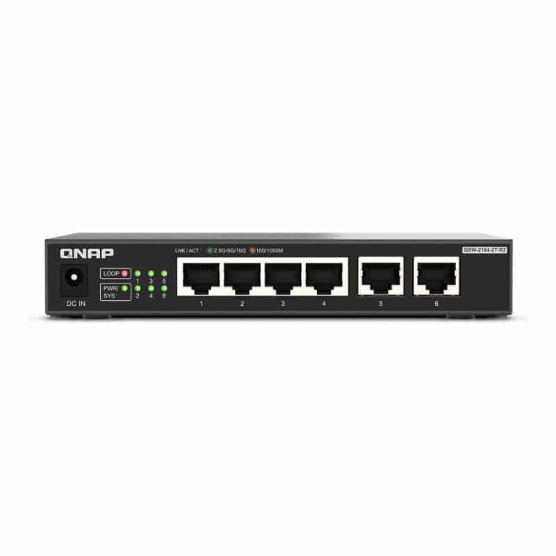 QNAP QSW-2104-2T-R2 2 ports 10GbE RJ45 5 ports 2.5GbE RJ45 unmanaged switch