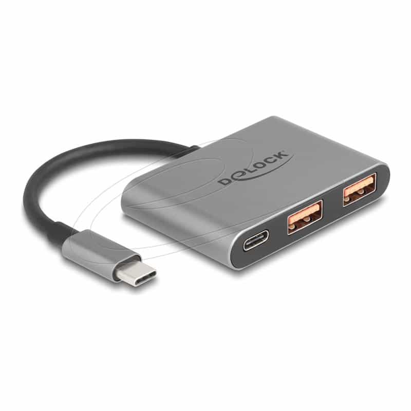 DELOCK 3 Port USB Hub 10 Gbps mit USB Type-C zu 1 x USB TypC