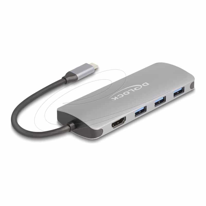DELOCK 7Port USB 10Gbps Hub und 4K HDMI Ausgang/USB Typ-C