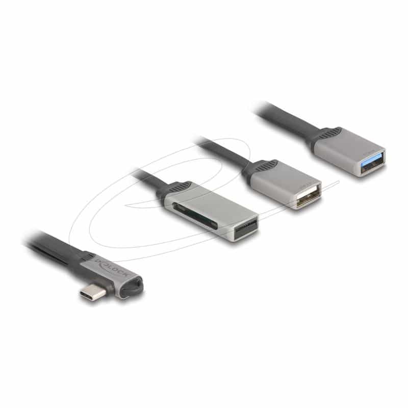 DELOCK 2 Port USB Hub inklusive SD und Micro SD Card Reader
