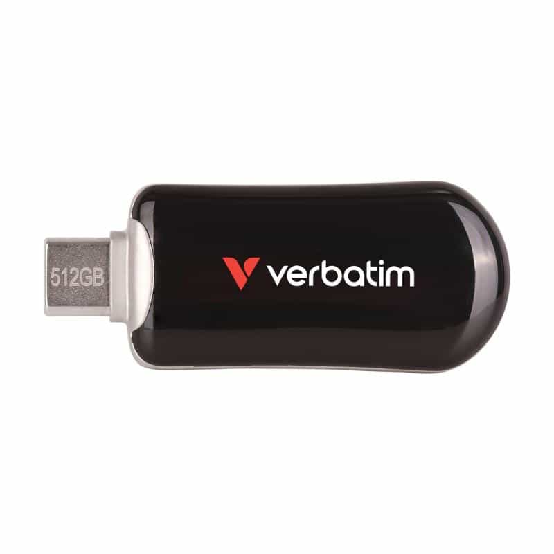 VERBATIM Plectra USB-C Flash Drive Black 512GB VERBATIM Plectra USB-C Flash Drive Black 512GB