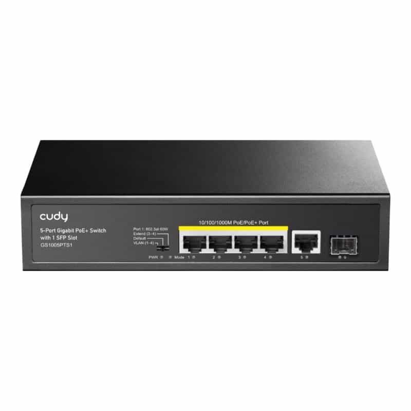 CUDY GS1005PTS1 5-Port Gigabit PoE+ Switch 1 SFP Port 120W
