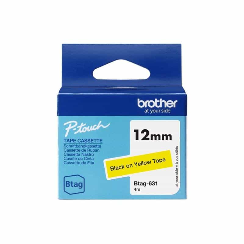 BROTHER Schriftband Brother 12mmx4m schwarz/gelb BTAG-631