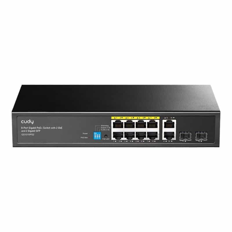CUDY 8+2P GS1010PS2 PoE+ SFP