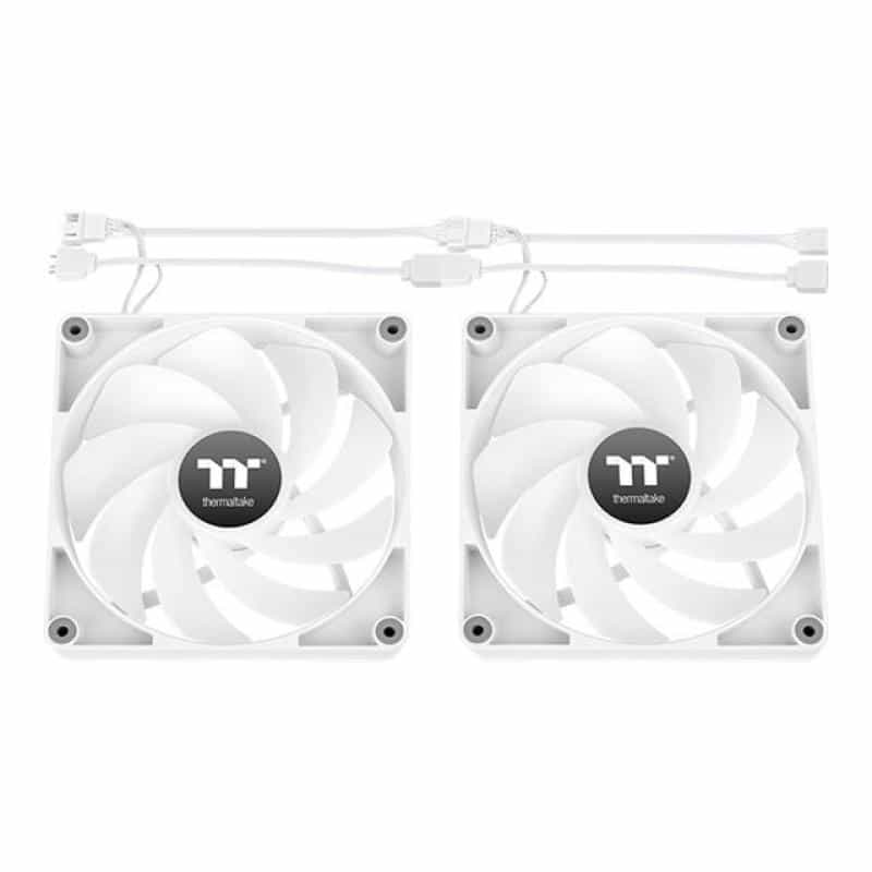 THERMALTAKE 140mm Themaltake CT140 Reverse ARGB Sync PC Cooling Fan White 2 Pack