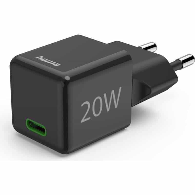 HAMA Schnellladegerät, USB-C, PD/Qualcomm®, Super-Mini-Charger, 20 W, Schwarz (00201984)