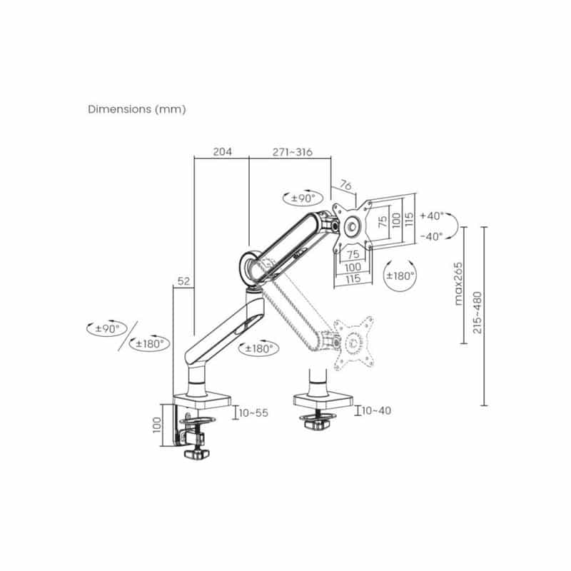 EQUIP Wandhalterung 60"-100"/1TFT 60-90kg 1Gelenk Up-Down sw EQUIP Wandhalterung 60"-100"/1TFT 60-90kg 1Gelenk Up-Down sw