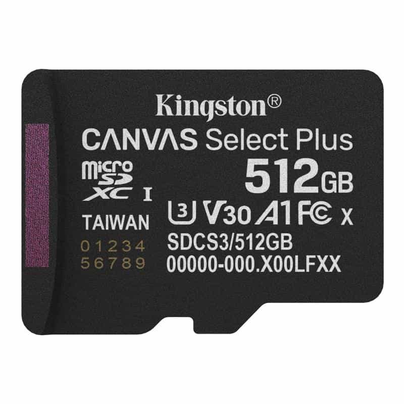 KINGSTON Canvas Select Plus Gen3 150R A1 Single Pack w/o ADP 512GB