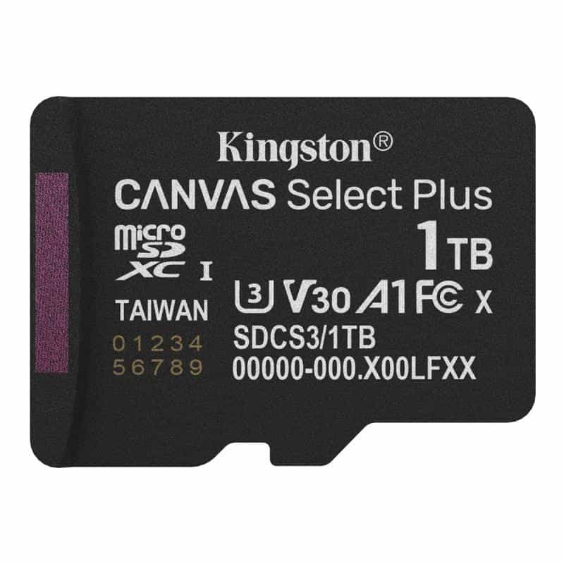 KINGSTON Canvas Select Plus Gen3 150R A1 Single Pack w/o ADP 1TB