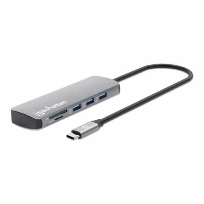 MANHATTAN USB-C PD auf HDMI 9-in-1 4K Dockingstation grau