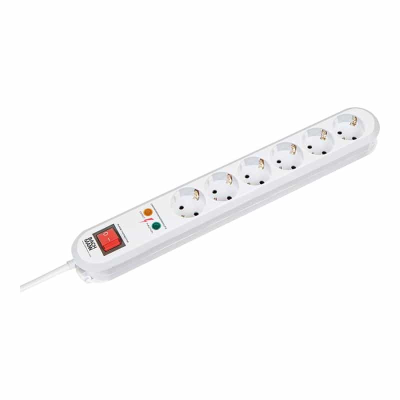 BACHMANN SMART Steckdosenleiste 6x Schutzkontakt Schalter Überspannungsschutz weiss 1,5m