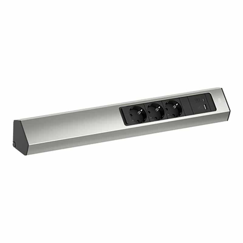 BACHMANN CASIA Steckdosenleiste 2m Edelstahl-Optik 1 Stück