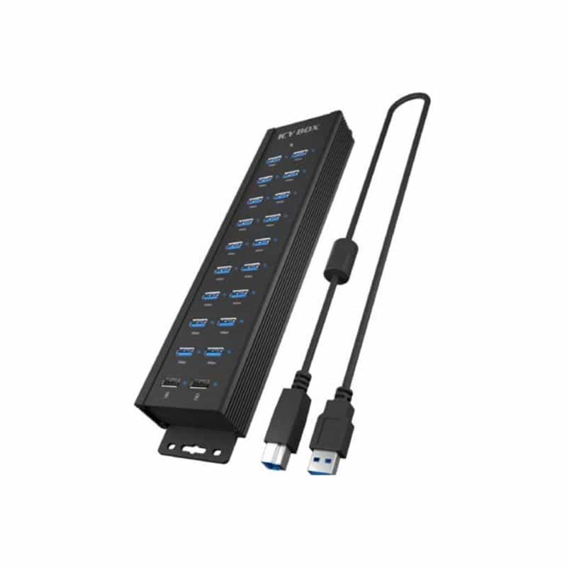 RAIDSONIC 18+2 port USB Hub ICY BOX , 18x USB-A Daten Port