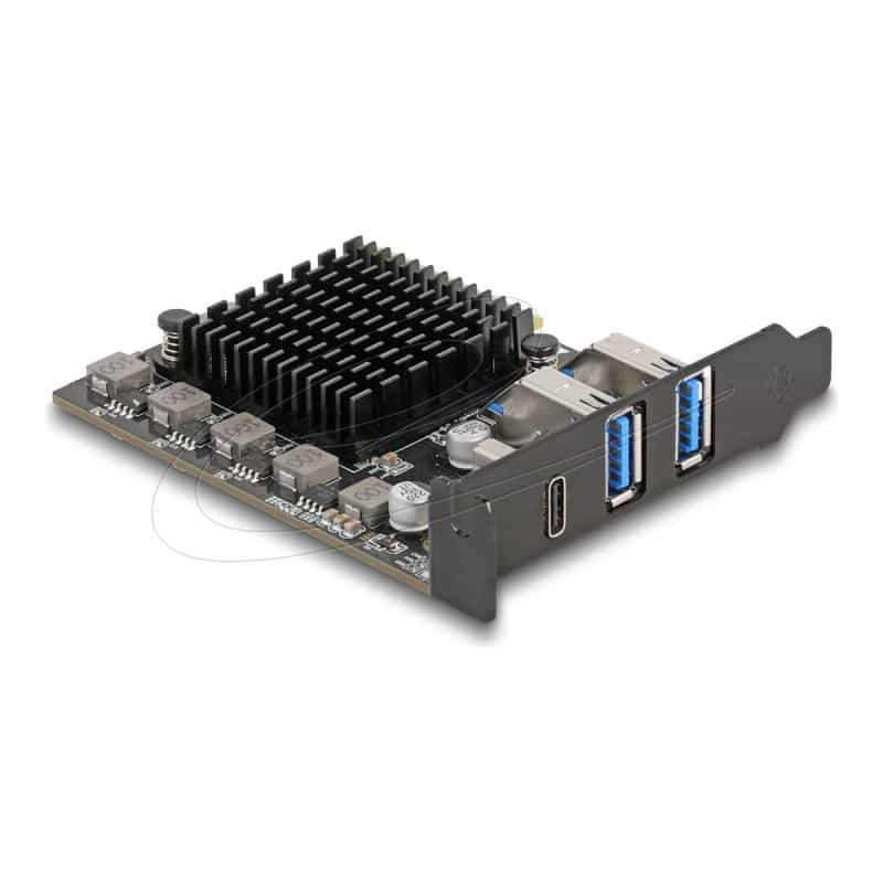 DELOCK PCI Express x4 Karte zu 1 x USB Type-C+ 2 Typ-A - Low Profile
