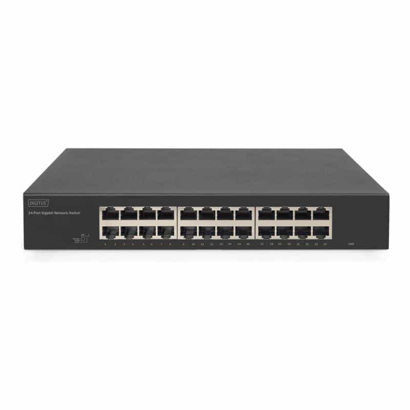 DIGITUS Switch 24-Port Gigabit, 19" unmanaged     schwarz