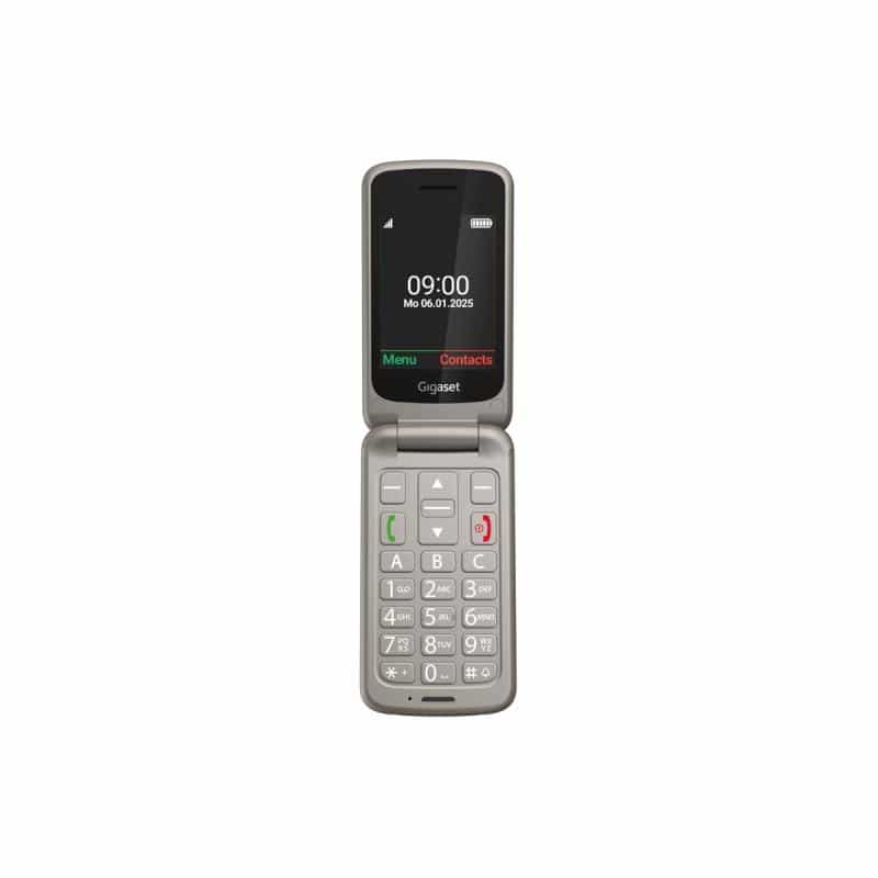 GIGASET GL595 Dual Sim Silver SOS-Button, CAM, SD-card Slot/ GSM 2G/3G/ Usb-C/ Clamshell