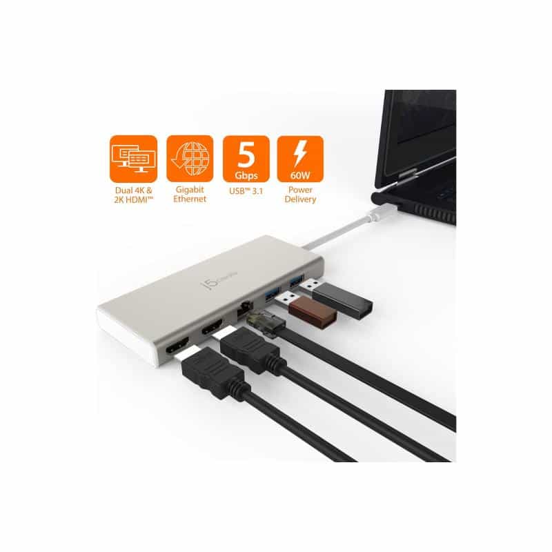 J5 CREATE JCD381 - Dockingstation - USB-C - 2 x HDMI (JCD381-N)
