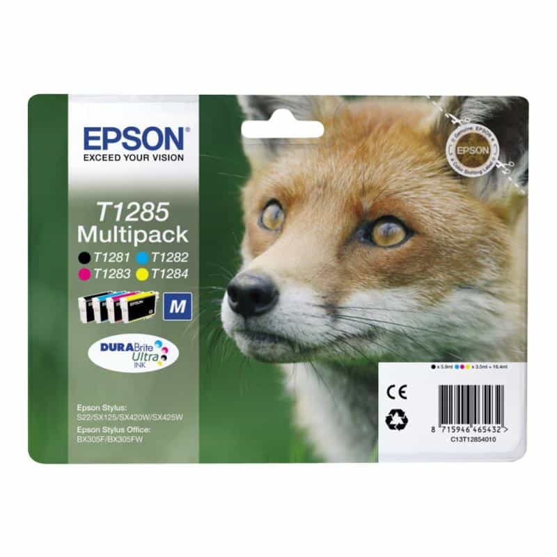 EPSON T1285 Multipack 4er Pack Schwarz, Gelb, Cyan, Magenta Tintenpatrone