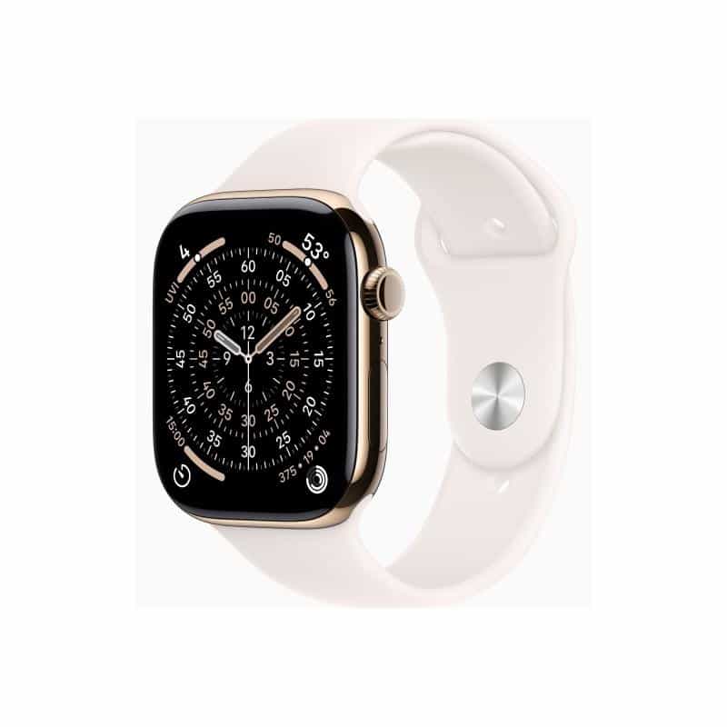 APPLE Watch S11 Titan Gold Cellular 46mm (Sportarmband blassrosa) S/M