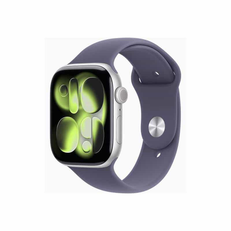 APPLE Watch S11 Aluminium 46mm Silber (Sportarmband nebelviolett) S/M