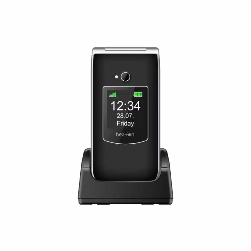 BEA-FON SL605 - 2G, Silver Line, Großtastenklapphandy, schwarz-silber ohne Netzteil 2G