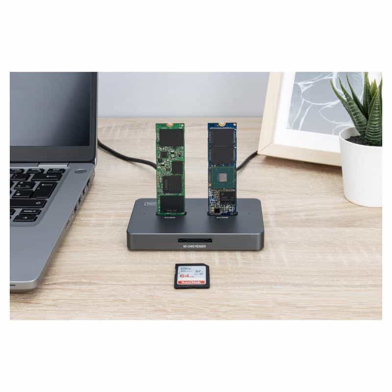 DIGITUS Docking USB-C->NVMe SSD,SATA SSD, SD