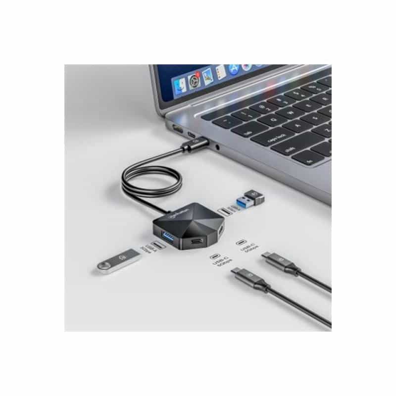 MANHATTAN 4-Port USB Hub USB-C Stecker  2xUSB-C 2xUSB-A Port