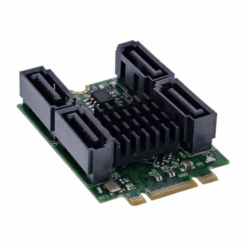 INLINE Schnittstellenkarte M.2 Key B+M zu 4x SATA Stecker, RAID, HyperDuo