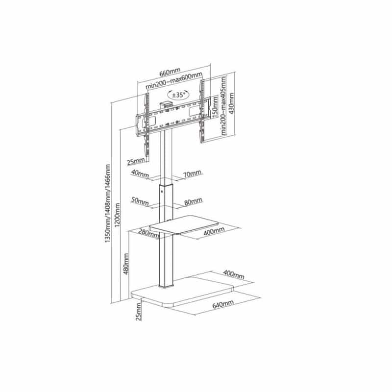 EQUIP 650342 37"-70" Artikulierende TV-Wandmontagehalterung