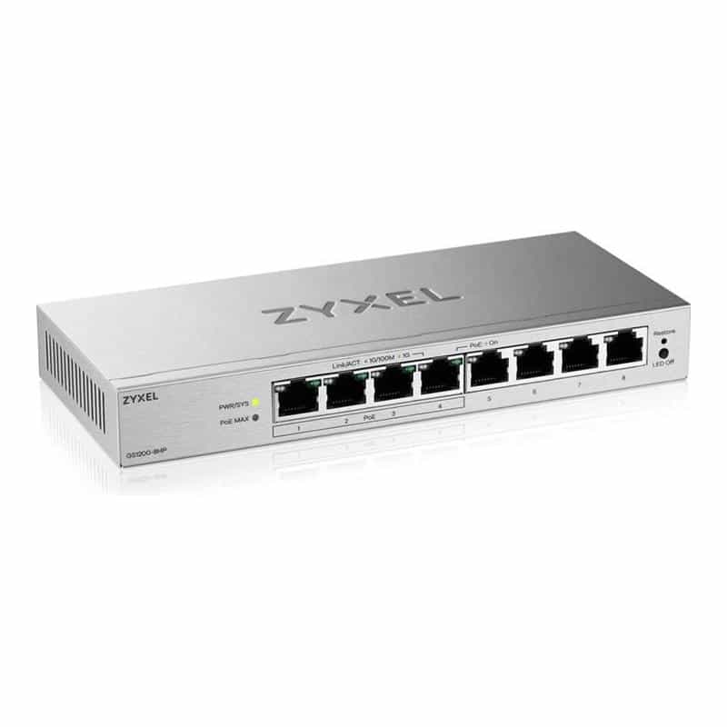 ZYXEL GS1200-8HPV3 8-Port Gigabit PoE websmart managed