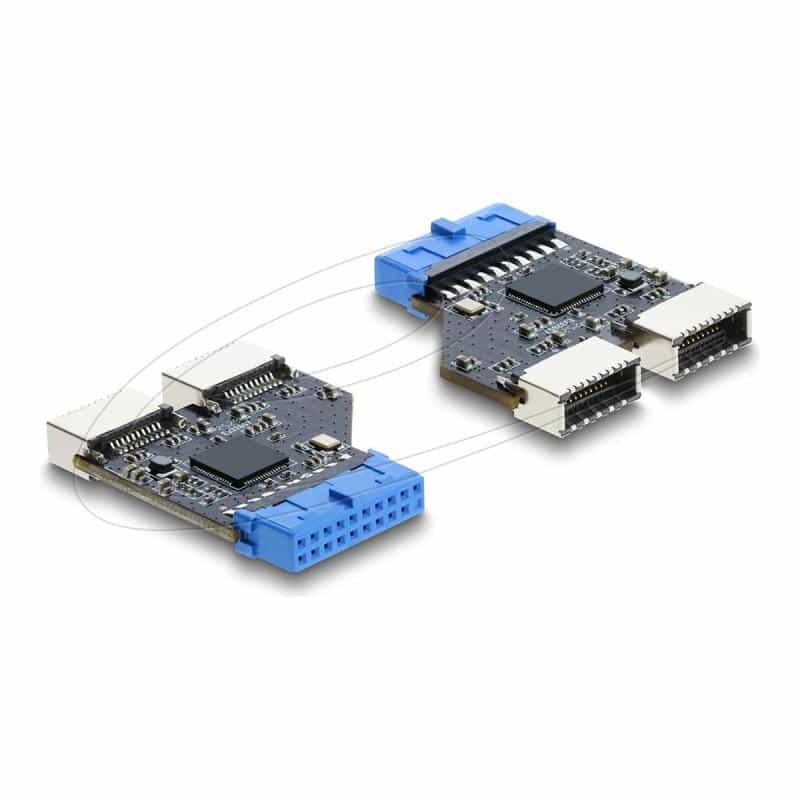 DELOCK USB 5Gbps Hub 20Pin Pfostenbuchse < 2x USB-A 5Gbps