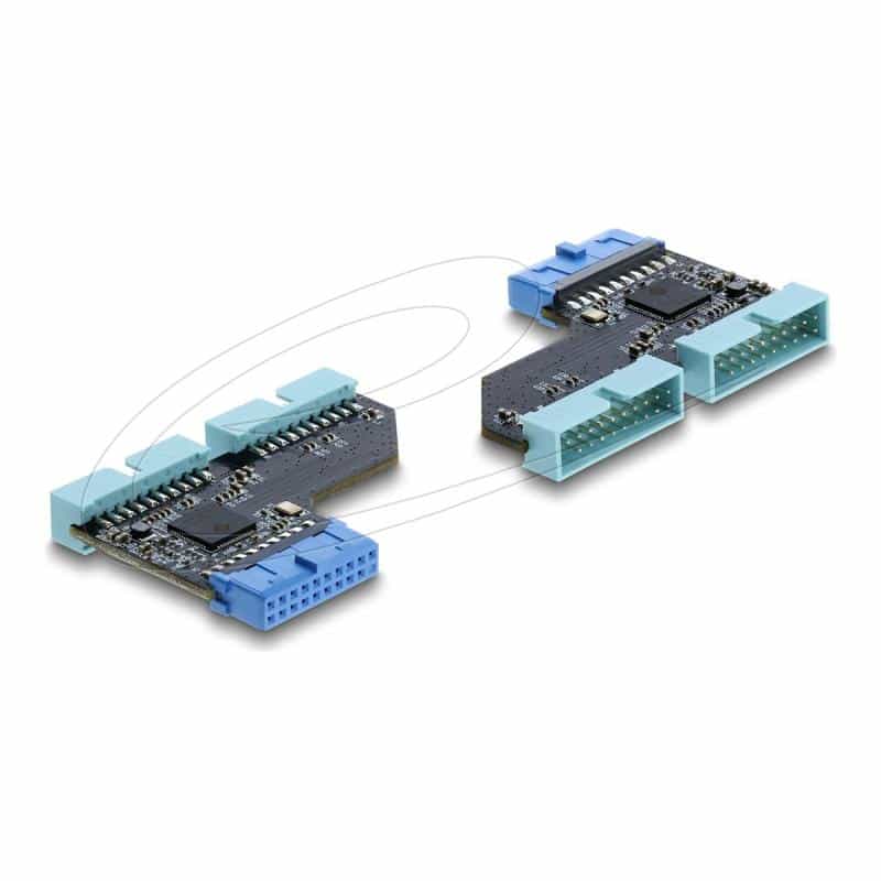 DELOCK USB 5 Gbps Hub 20 Pin Pfostenbuchse zu 2 x USB 5 Gbps