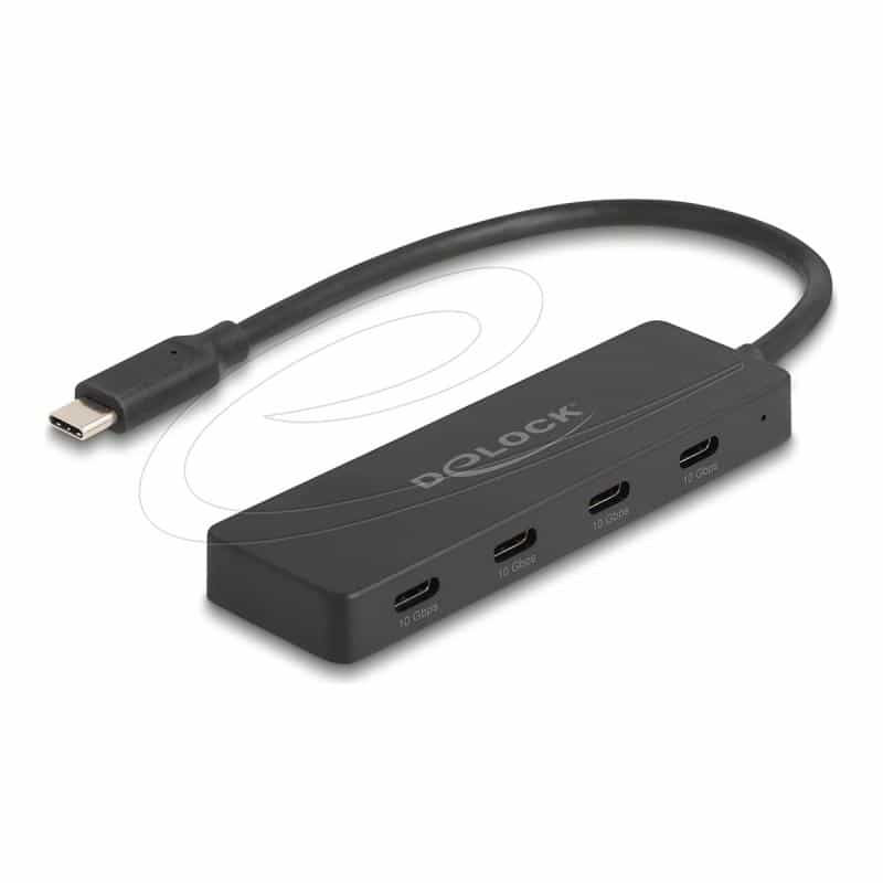 DELOCK USB 10Gbps USB-C Hub mit 4x USB-C Buchse schwarz