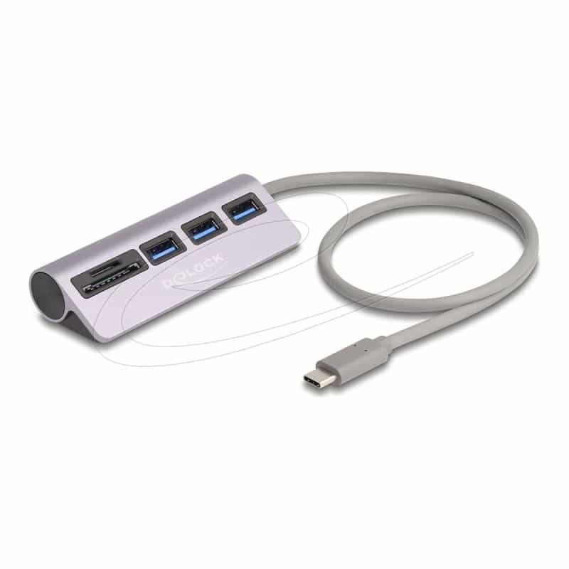 DELOCK 3 Port USB-C 5Gbps Hub inkl. SD C MicroSD Card-Reader