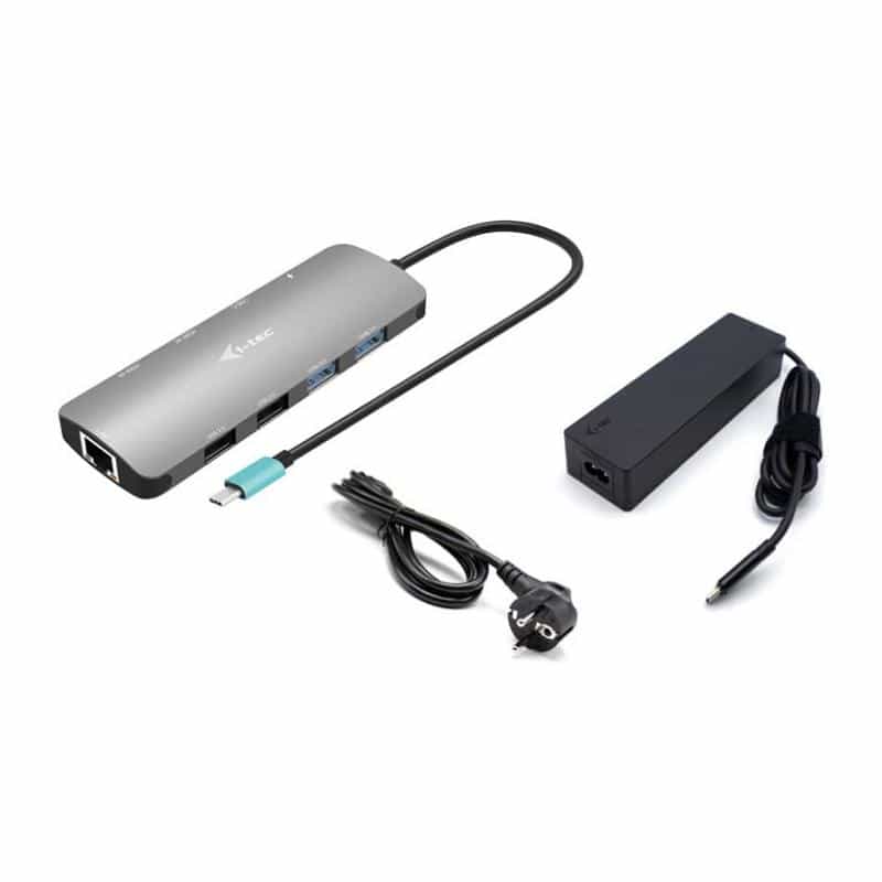I-TEC USB-C Metal Nano Dock 2x HDMI 1x GLAN 2x USB 3.2 2x USB 2.0 1x USB-C 3.2 Gen.1 Data 1x USB-C 1