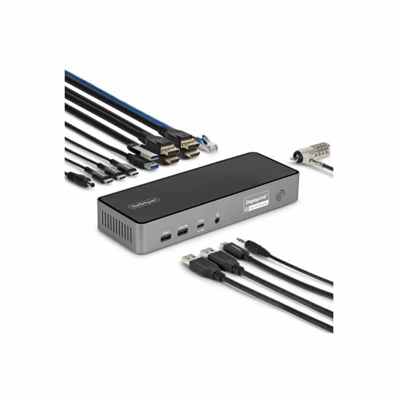 STARTECH.COM USB-C Dockingstation fur Drei Monitore 140W Laptop-Ladestation fur MacBook Pro und Wind
