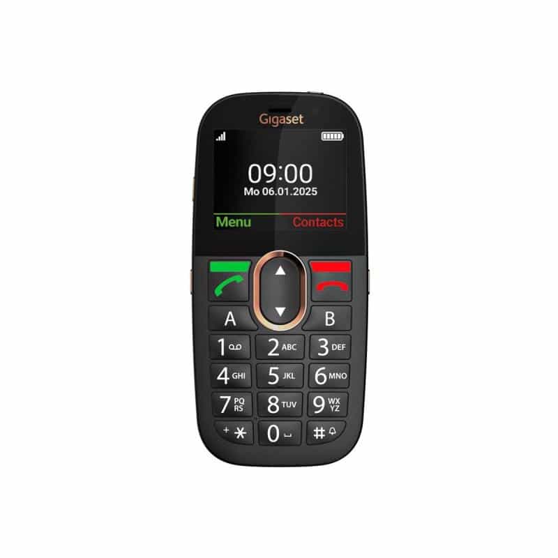GIGASET GL695 SIM Featurephone 4G LTE Black LTE-4G/ 3G/ 2G, SOS-Button, 2MB-CAM, SD-card Slot /T-Bar