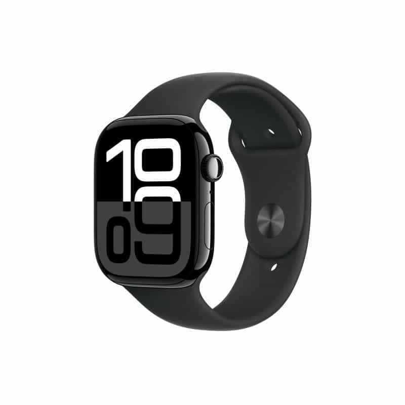 APPLE DEMO Apple Watch Series 10 GPS 46mm Aluminium Diamantschwarz Sportarmband Schwarz - S/M