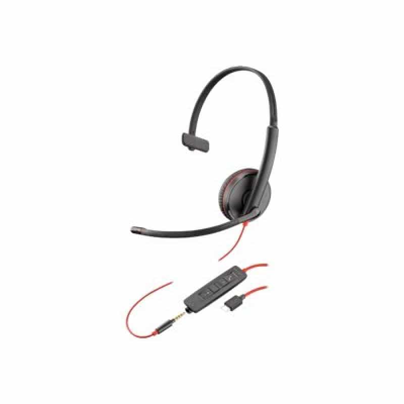 PLANTRONICS Headset Blackwire C3215 monaural USB-C & 3,5 mm