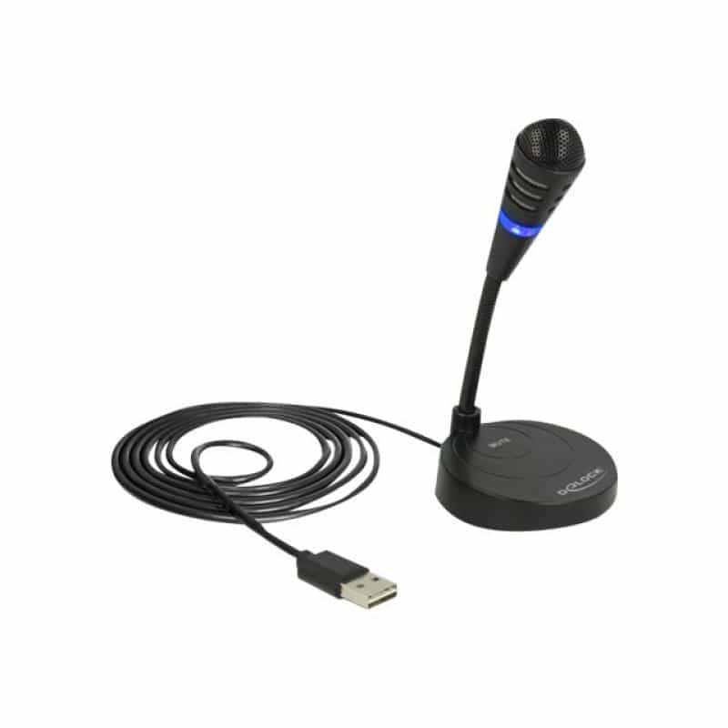 DELOCK USB Mikrofon mit Standfuß und Touch-Mute