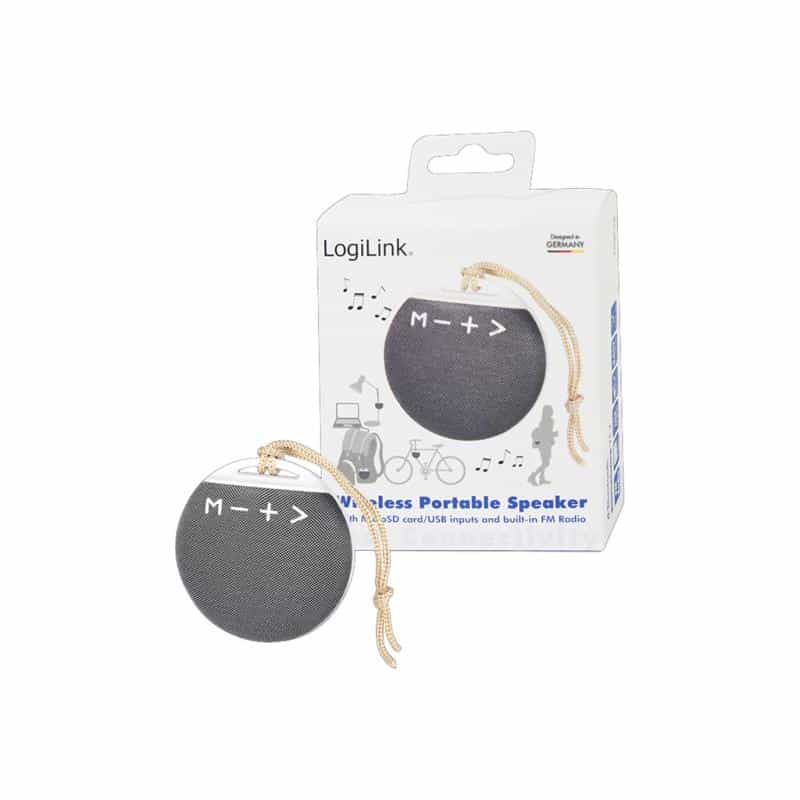 LOGILINK Bluetooth Lautsprecher rund, kompakt, weiß/grau