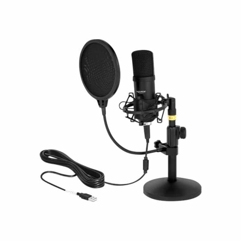 DELOCK Professionelles USB Kondensator Mikrofon Set für Podcasting und Gaming