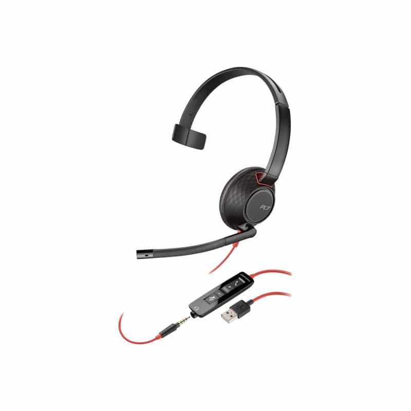 POLY Plantronics Headset Blackwire C5210 monaural USB-A & 3,5 mm