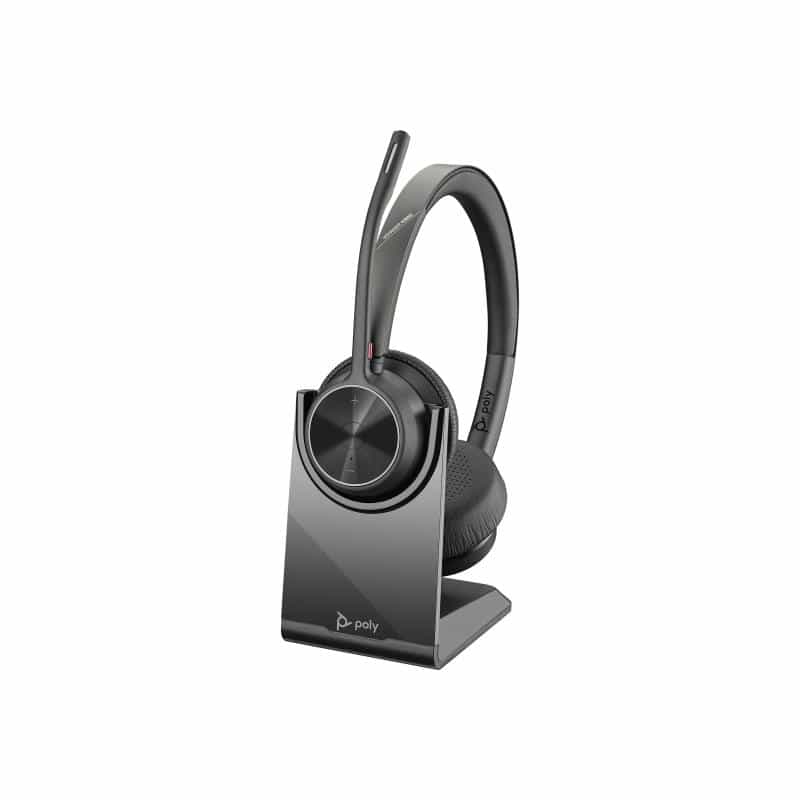 POLY BT Headset Voyager 4320 UC Stereo USB-A mit Stand