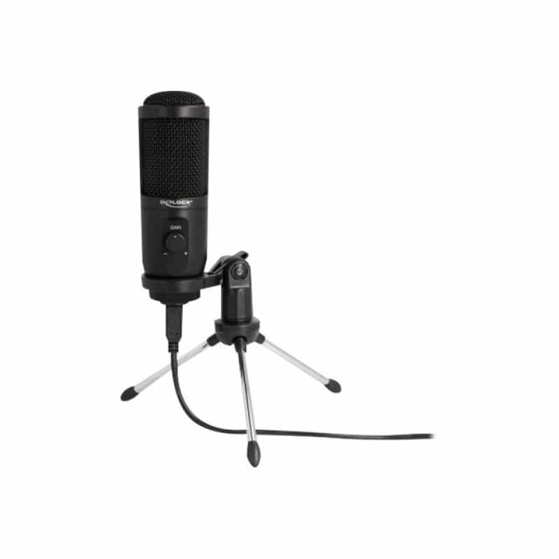DELOCK USB Kondensator Mikrofon mit Ständer 24 Bit / 192 kHz für PC und Notebook