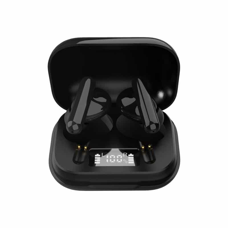 DENVER TWE-38 HiFi In Ear Kopfhörer Bluetooth® Schwarz Batterieladeanzeige